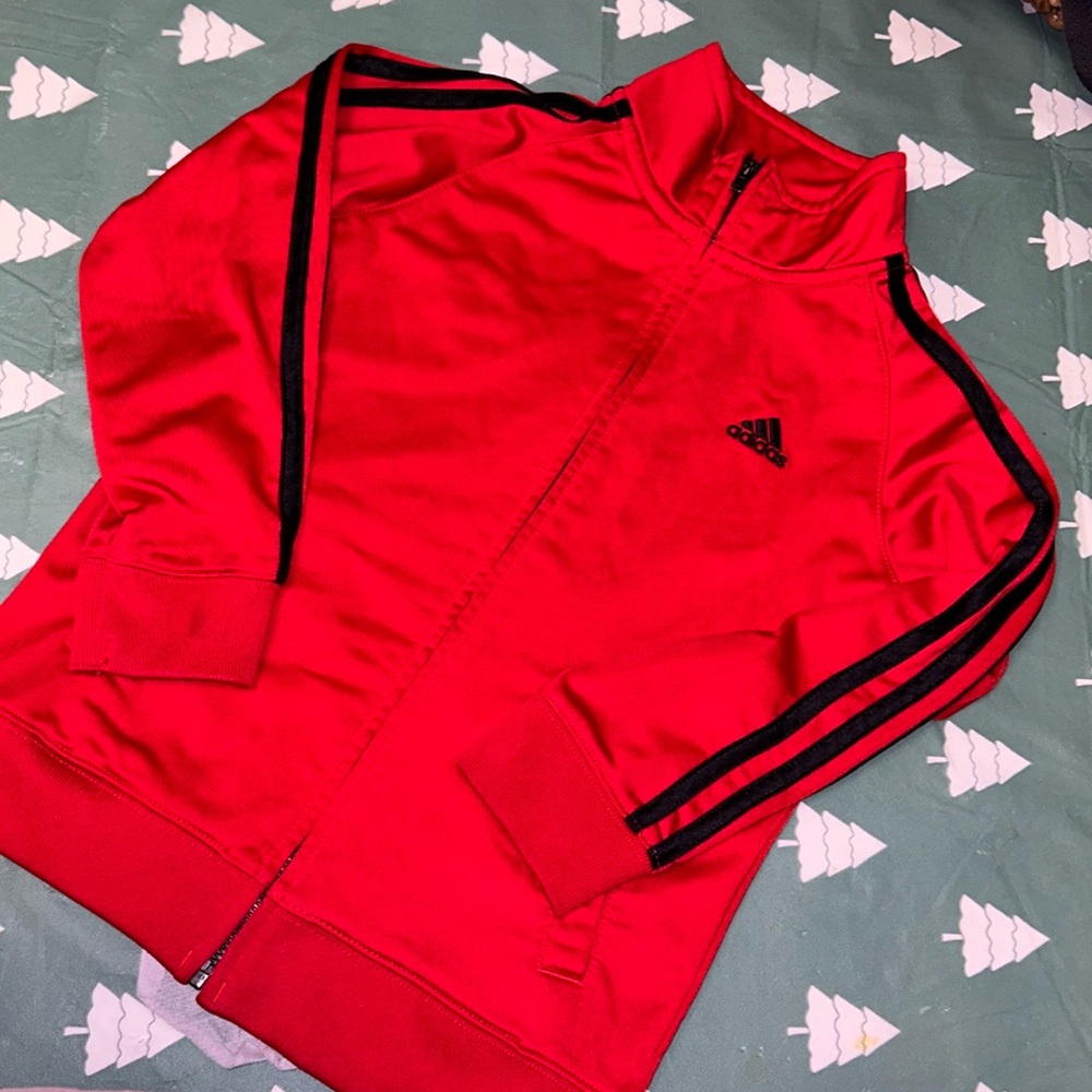 Boys Red Adidas Sweater